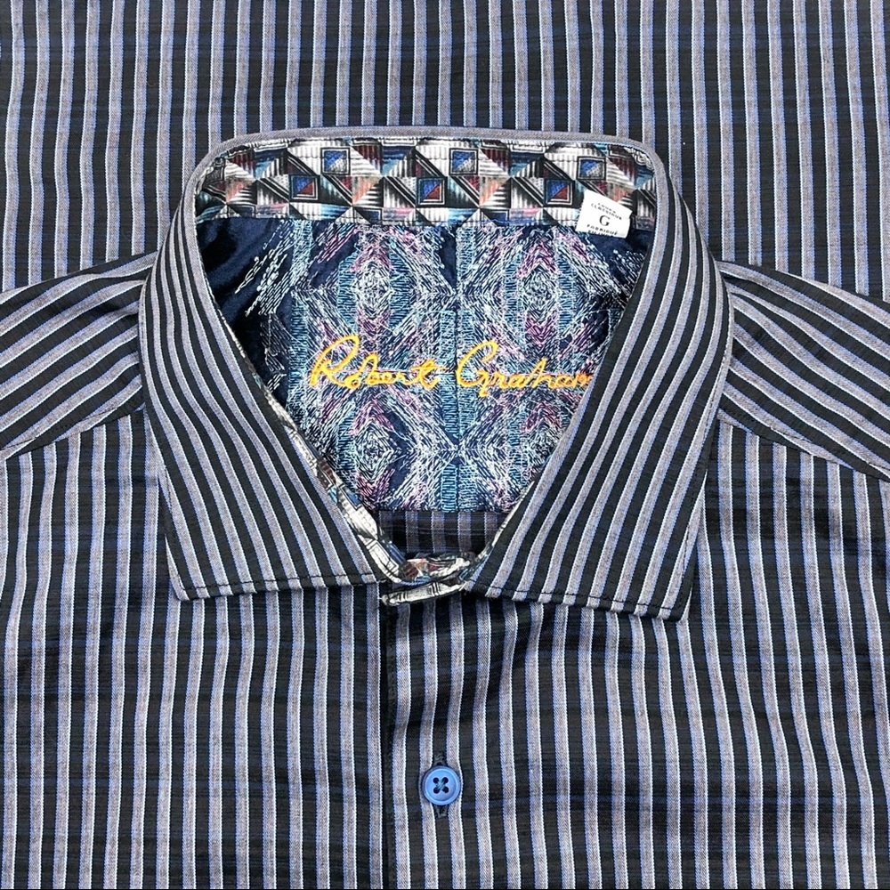 Robert Graham Mens Long Casual Button Down Shirt L